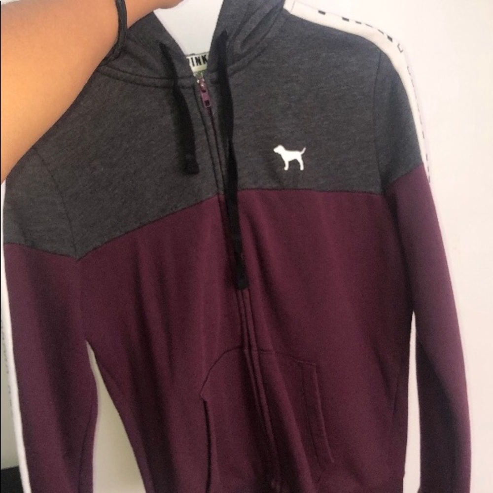 Pink zip up sweater